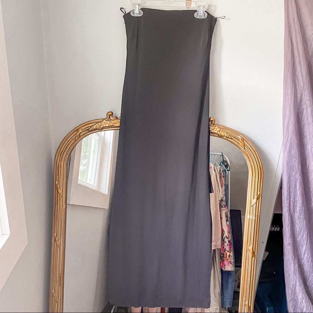 Zara W&B Collection Strapless Midi Dress Black S - Picture 7 of 8